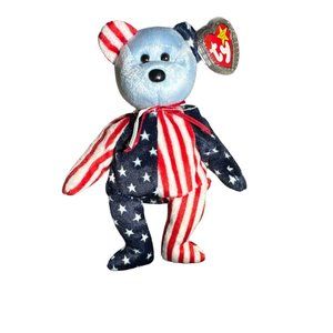 Vintage Original TY Spangle Blue Face Beanie Baby